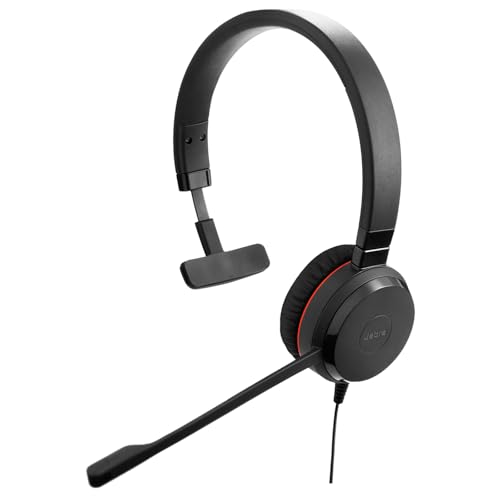 Jabra Evolve 30 II (2025 Edition) Wired Single-Ear Headset with Mic for Work - 3.5mm Jack, USB-A/USB-C Connectivity, with Noise-Cancelling Microphone, Microsoft Teams Certified, Call Control - Black - color: Stereo, style: Teams Certified
