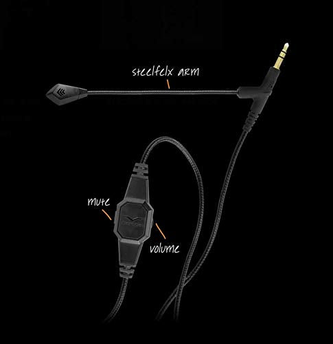 V-Moda BoomPro Microphone | for Gaming & Communication | Wired - 3.5 mm Jack | Flexible Boom | Clip-on Controller with Mute Button & Volume Wheel | Black - style: Boom Mic