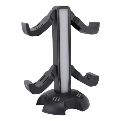 Gaming Headphone Stand with Controller Charger Holder, 2 Charging Docks RGB Light Modes, Earphone Hanger Accessories for Desktop, Headset Stand with USB Ports Fast Charging