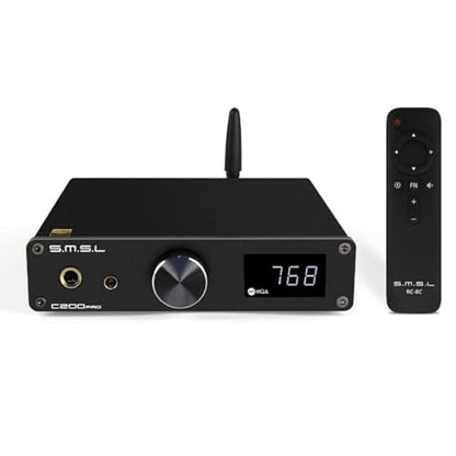 SMSL C200PRO MQA MQA-CD DAC & Headphone Amplifier ES9039Q2M Chip Gaming DAC | Blutooth5.1 USB2.0/1.1 for PS4/PS5/SW/PC Home Audio 6.35mm&4.4mm HP USB/Optical/Coaxial/BT Input 4 dual op amps OPA1612A