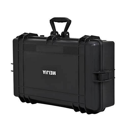 MEIJIA All Weather Waterproof Hard Camera Case,Hard Case with Customizable Fit Foam,Fit Use of Drones,Camera,Equipments,Pistols,Elegant Black (Black, 28.84"x16.92"X7.08") - size: 28.84"x16.92"X7.08"