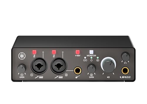 Yamaha 2-in/2-out USB-C Audio Interface with 24-bit/192kHz Support, 2 Combo Inputs, Direct Monitoring, Loopback Function, and Steinberg Software Suite, Black UR22MK3 B - color: Black, style: UR22MK3