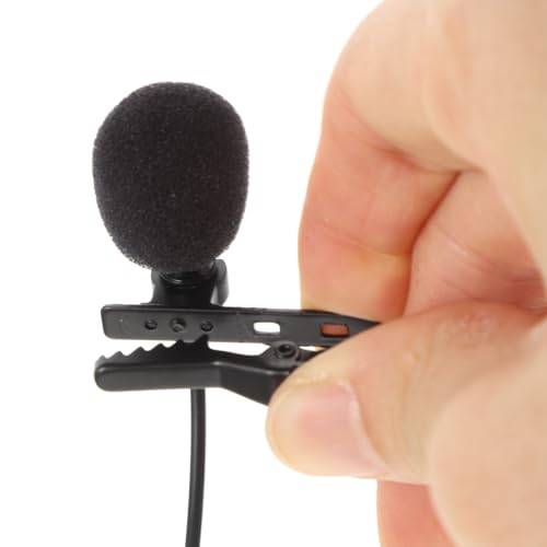Garneck 2pcs Lavalier Microphone Clip with 3.5mm Jack for Laptop and Tablet, High Sensitivity Mini Phone Microphone with Long Cable for Lecture Recording and Rap Recording Equipment
