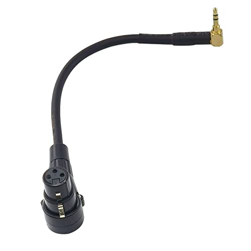 WJSTN 1/8 inch 3.5mm to Female Right Angle XLR Adjustable Angle Balanced Stereo Audio Adapter Cable - size: 6 inches