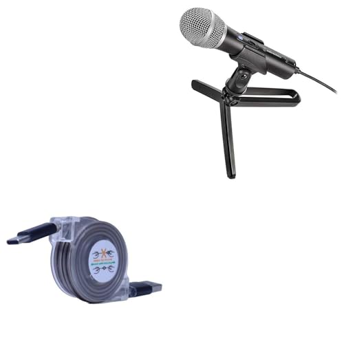 BoxWave Cable Compatible with Audio-Technica ATR2100x-USB - miniSync - USB-A to USB Type-C, Retractable Cable 5 Pre-Set Lengths Avoid Tangles