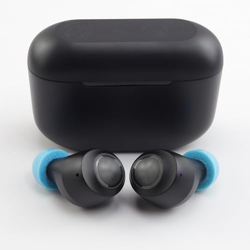 Memory Foam Eartips for JLab Go Pop+ / JLab Go Sport+ /JBuds Mini | Compatible with JLab Go Air Pop / JLab Go Air Sport Earbuds, Ultimate Comfort, 3 Pairs (S/M/L, Blue)