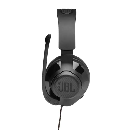 JBL Quantum 200 - Wired over-ear gaming headset with Voice focus directional flip-up mic and memory foam ear cushions (Black) - size: Large