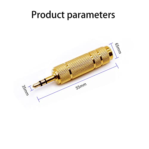 1/4'' to 3.5mm Stereo Headphone Adapter for Audio Connector Cable, 3.5mm(1/8'') Plug Male to 6.35mm (1/4'') Jack Female Stereo Adapter for Headphone, Amp Adapte -5PCS