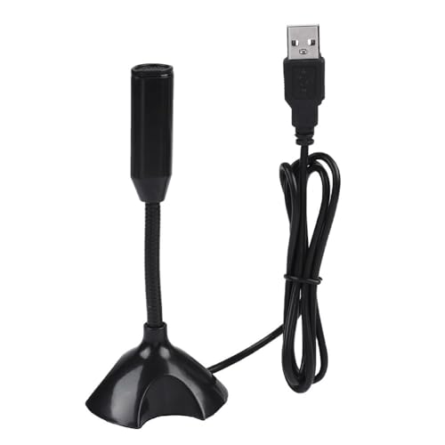 Mini USB 2.0 Condenser Microphone with Adjustable Stand - Flexible Desktop Mic for PC Laptop Recording, Meeting, Remote Work, 2M Range Clear Sound