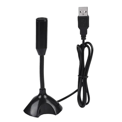 Mini USB 2.0 Condenser Microphone with Adjustable Stand - Flexible Desktop Mic for PC Laptop Recording, Meeting, Remote Work, 2M Range Clear Sound