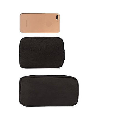 Universal Electronics/Accessories Soft Carrying Case Bag, Durable & Light-weight,Suitable for Out-going, Business, Travel and Cosmetics Kit (Small+Big-Black) - color: Small+Big-Black