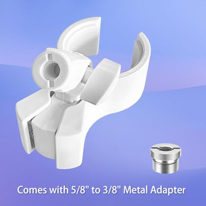 Large Microphone Clip for Mics with Outer Diameter 1.26" to 2.3" | Adjustable Mic Holder, Premium ABS, Inside sponge to protect microphones, With 5/8" Male to 3/8" Female Screw Adapter - color: White, size: 4 Pack