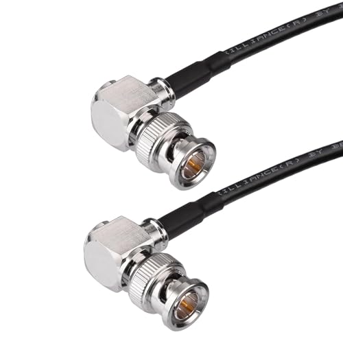 Superbat 3G/6G/12G SDI Cable 3ft 75 Ohm Thin BNC Video Cable Right Angle | Precision Flexible Belden 1855a SDI Jumper Support HD-SDI/3G-SDI/4K/8K Monitor Surveillance Camera CCTV System - size: 3ft, style: 2pcs right angle to right angle