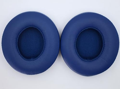 Headphone Replacement Ear Pad Cover Compatible with Beats by Dre Solo3 Solo2 Wired Wireless Headphones Protein Leather Memory Foam Headphone Cushion Ear Muffs-Indigo Blue - color: indigo blue