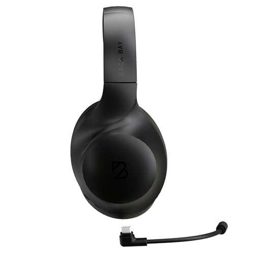 Back Bay Audio ClearCall 70, Bluetooth Headphones with Removabel Boom Mic | Over Ear Headphones with Mic, Work from Home Headset with Mic, Work Headphones Wireless Bluetooth, Boom Mic