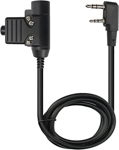 U94 PTT Military 2-Pin Adapter 7.0mm Plug Push to Talk for Baofeng ham Radio UV-5R MINI AR-5RM UV-21R UV-5G AR-152 PRO BF-F8HP PRO UV-5R DM-32 BF-888S Kenwood Two Way Radio