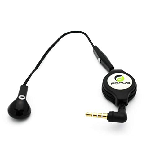 Retractable Mono Earphone for Galaxy A14 5G - Headphone 3.5mm w Mic Headset Handsfree Earbud A7R Compatible with Samsung Galaxy A14 5G