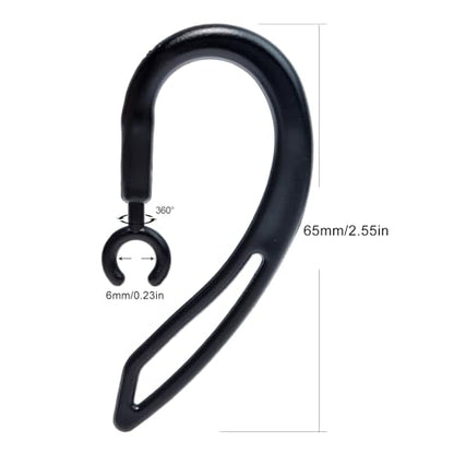 Replacement Ear Hooks for Walkie Talkie Bluetooth Headset (6Pack) - color: Black