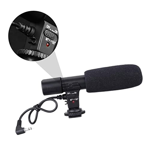 Hemoton Professional Interview Microphone for DSLR Cameras Wide Compatibility Stereo High-Sensitivity Recording Mic for Video Filmmaking and Live Streaming Voice Capture