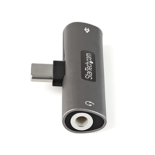 StarTech USB-C Audio & Charge Adapter, Phone (CDP235APDM) | USB-C Audio Adapter with 3.5mm TRRS Headphone/Headset Jack and 60W USB-C Power Delivery Pass-through Charger - style: 3.5mm Audio + 60W Charge