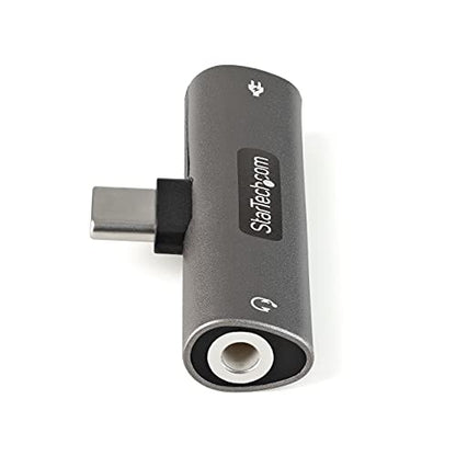 StarTech USB-C Audio & Charge Adapter, Phone (CDP235APDM) | USB-C Audio Adapter with 3.5mm TRRS Headphone/Headset Jack and 60W USB-C Power Delivery Pass-through Charger - style: 3.5mm Audio + 60W Charge