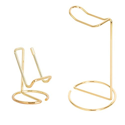 JIARI Headphones Stand and Cell Phone Stand Desktop Metal Holder Accessories 2pcs Set (Gold) - color: Gold