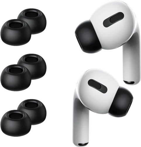 Premium Memory Foam Tips for AirPods Pro 1st&2nd Gen. No Silicone Eartips Pain. Anti-Slip Eartips. Fit in The Charging Case, 3 Pairs (Large) - size: Large