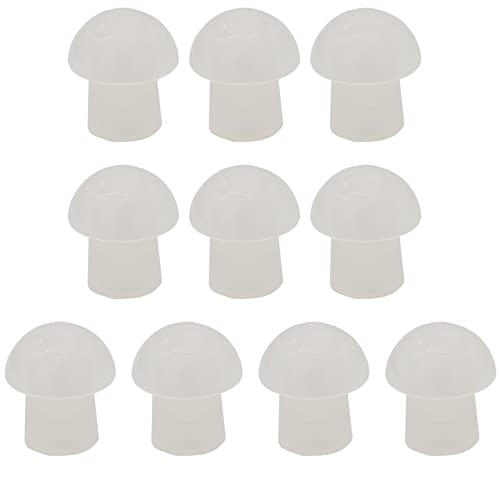 Replacement Mushroom Earbuds Ear Tips Compatible with Motorola Kenwood Baofeng Two Way Radio Air Acoustic Coil Tube Earpiece Transparent Security Headset (10 Pack)