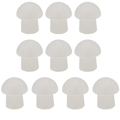 Replacement Mushroom Earbuds Ear Tips Compatible with Motorola Kenwood Baofeng Two Way Radio Air Acoustic Coil Tube Earpiece Transparent Security Headset (10 Pack)