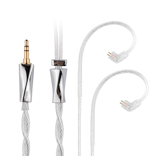 FAAEAL Earphone Cable with 2Pin QDC/S/C Pin,6N-OCC Silver Plated Litz HiFi Replacement Cable,3.5mm Upgrade Wire for KZ Castor D-FI ZSN PRO PR3 Krila ZVX TANGZU WANER TRN Conch Headphone (QDC 3.5mm)