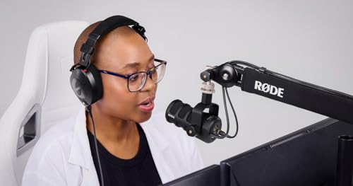 Rode PodMic USB Dynamic Broadcast Microphone Bundle with Gator GFW-MIC-0250 Weighted Mini Desktop Tripod Stand and SC27 USB-C Cable — Aphex DSP Mic for Podcasting, Streaming, Voice Over