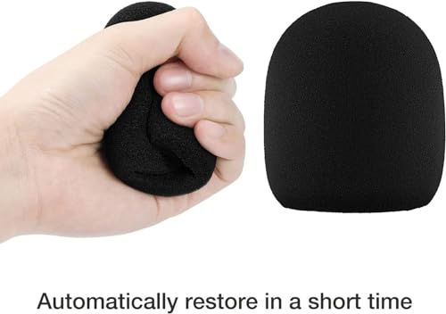6 PCS Microphone Windscreen Black Foam Handheld Cover, Mic Covers for SM58, E835 by Swagwert - color: Black