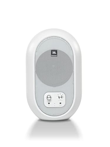 JBL Professional 1 Series 104-BT Compact Desktop Reference Monitors with Bluetooth, White, Sold as Pair, 4.5-inch Speaker - color: White