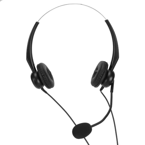 Professional Wired Business Headset Office Headset Telephone with Noise Canceling Microphone Clear Calls Hearing Adjustable Headband for Call Center Business Work (Single 3.5mm Interface) - size: Single 3.5mm Interface