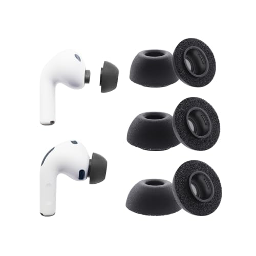 Klowcok Ear Tips for AirPods Pro 3 (3rd Gen 2025), Foam Earbuds Tips, S/M/L | Replacement Eartips, Fit in The Charging Case, 3 Pairs, Black - size: Assorted-S/M/L