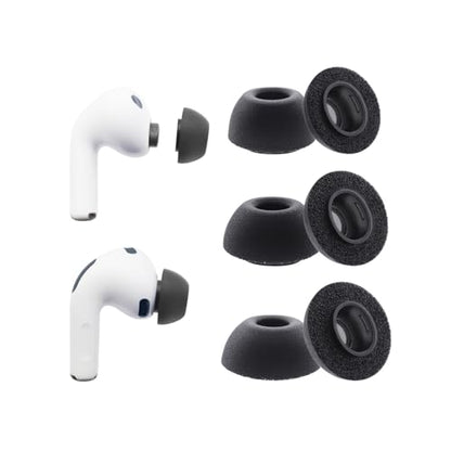 Klowcok Ear Tips for AirPods Pro 3 (3rd Gen 2025), Foam Earbuds Tips, S/M/L | Replacement Eartips, Fit in The Charging Case, 3 Pairs, Black - size: Assorted-S/M/L