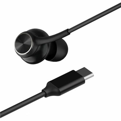 Earbuds Stereo in-Ear Headphones Three-Year Warranty for Galaxy Z Fold6 S24 S23 S22 S21 S20, Note 10, 10+ with Microphone and Volume Remote Type-C Connector-（Black）
