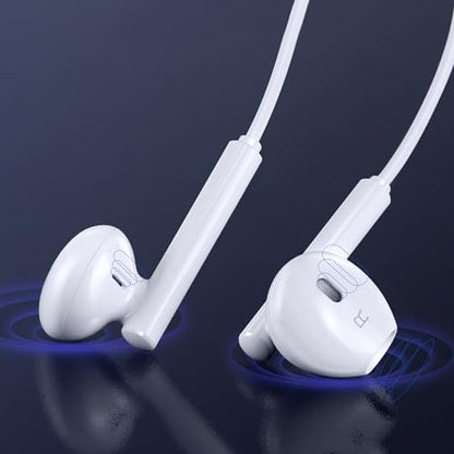2 Packs Premium in-Ear Headphones: Control Music, Phone Calls & Volume with Built-in Remote - Compatible with Older Phone 5 to 14 Models and Their corresponding Plus/Pro/Max Series. Wired Earbuds.