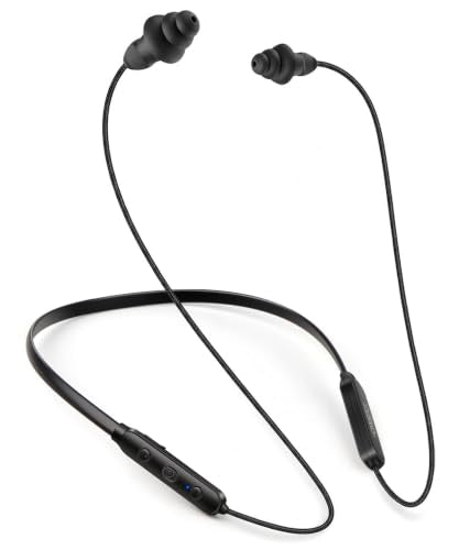 Bluetooth Work Headphones, OSHA-Compliant, 27dB NRR, 24H Playtime | Noise-Reduction Safety Earbuds | Bluetooth 5.4, 100 ft | aptX HD | Soft 3-Flange Silicone Ear Tips | Black-Black - color: Black with Black