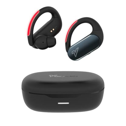 VOKALEN Reflex Pro - Wireless Sport Earbuds with Ear Hooks, Active Noise Cancellation, up to 50H of Battery Life, IP68 Dust and Waterproof, Touch Control, Secure Fit for Sports (Black) - color: Black