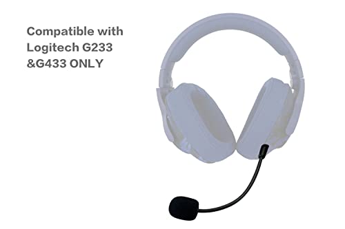 UNCLE LIGHT Replacement Game Mic for Logitech G233 / G433 Headset on PS4 PS5 Xbox One PC, 3.5mm Detachable Boom Microphone