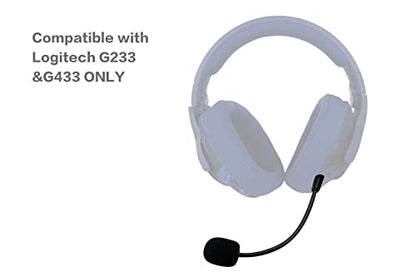 UNCLE LIGHT Replacement Game Mic for Logitech G233 / G433 Headset on PS4 PS5 Xbox One PC, 3.5mm Detachable Boom Microphone