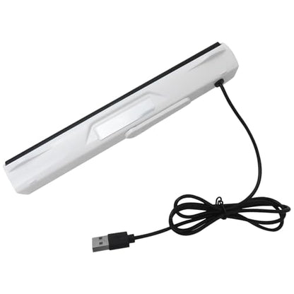 2.0 Channel Wired Soundbar Speakers – USB Desktop PC/Laptop Speakers, Full-Range Stereo Bass, Fit for Dell/Acer/Chromebook