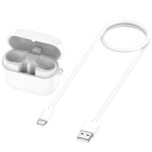 Charging Case for Samsung Galaxy Buds 3, Replacement Charger Case Dock Charging Box with USB C Cable for Galaxy Buds 3 (SM-R530) Earbuds (White) - color: White