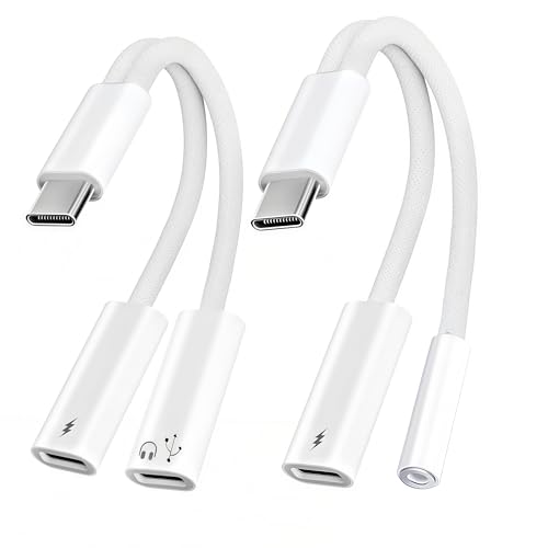 2 in 1 Usbc Splitter Aux and Charging Bundle [USB-c Splitter & USB C to 3.5mm Jack and Charger],PD 60W Fast Charging and Hi-Fi Audio,for iPhone 15 16 17/iPad Pro/Galaxy/Pixel