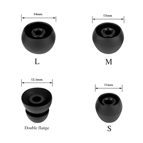 Earbuds Tips Replacement Silicone Ear Tips 8 Pairs Earbuds Buds Set Compatible with Beatsx,Compatible with Urbeats,Compatible with Power Beats Pro in-Ear Headphones,Black - color: black
