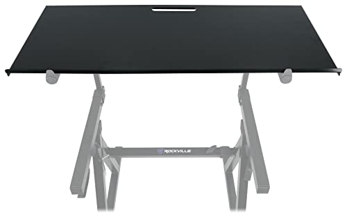 Rockville Z-Shelf Universal Utility Shelf for Z-Stand with Second Tier | Foam Edge Protection, Steel Construction, 7.3 lb Weight, Scratch-Resistant Design, Live Performance & DJ Setups
