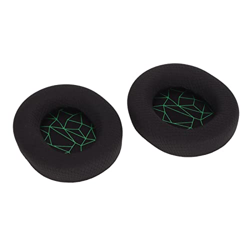 Replacement Ear Cushion Pads with Memory Foam Protein Leather for 3 5 7 Pro ATH M40X M50X MDR 7506 Cloud 2 Black V2 (Black earpads with Green Silk Screen) - color: Black earpads with green silk screen