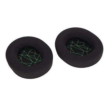 Replacement Ear Cushion Pads with Memory Foam Protein Leather for 3 5 7 Pro ATH M40X M50X MDR 7506 Cloud 2 Black V2 (Black earpads with Green Silk Screen) - color: Black earpads with green silk screen