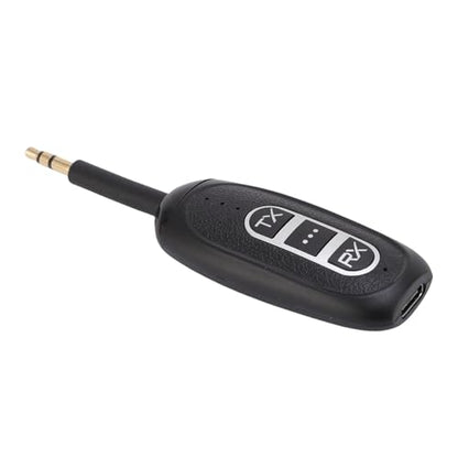 Zunate Bluetooth 5.4 Transmitter Receiver 2 in 1 Wireless Audio Adapter, Rotatable Audio Jack with Low Latency, 250mAh Battery and USB Type C Charging Port